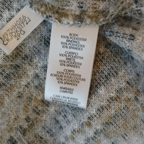 Calvin Klein Women's Multicolor Fuzzy Knit Open Front Oversize Sweater. Size S - Picture 16 of 17